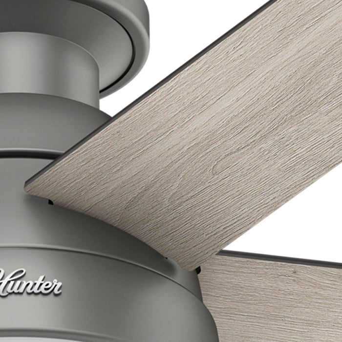 Ventilateur de plafond Anslee à profil bas avec luminaire - Gris