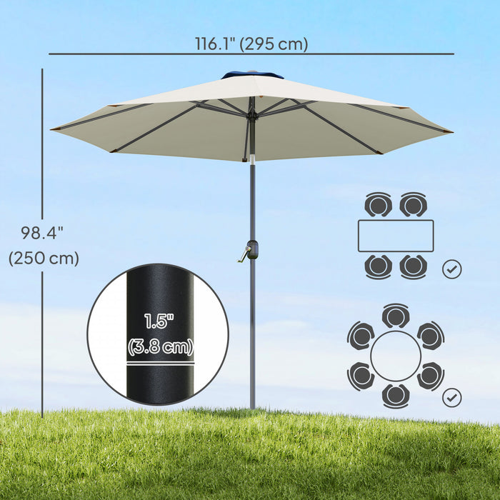 Outsunny Parasol, Gris Clair
