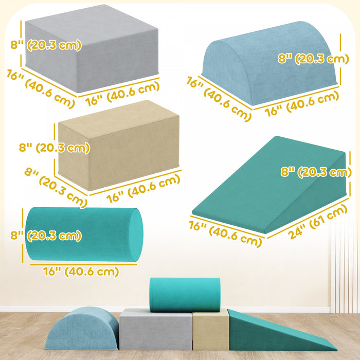 Qaba Jouets D'escalade Pour Tout-petits, Blocs D'escalade En Mousse Souple