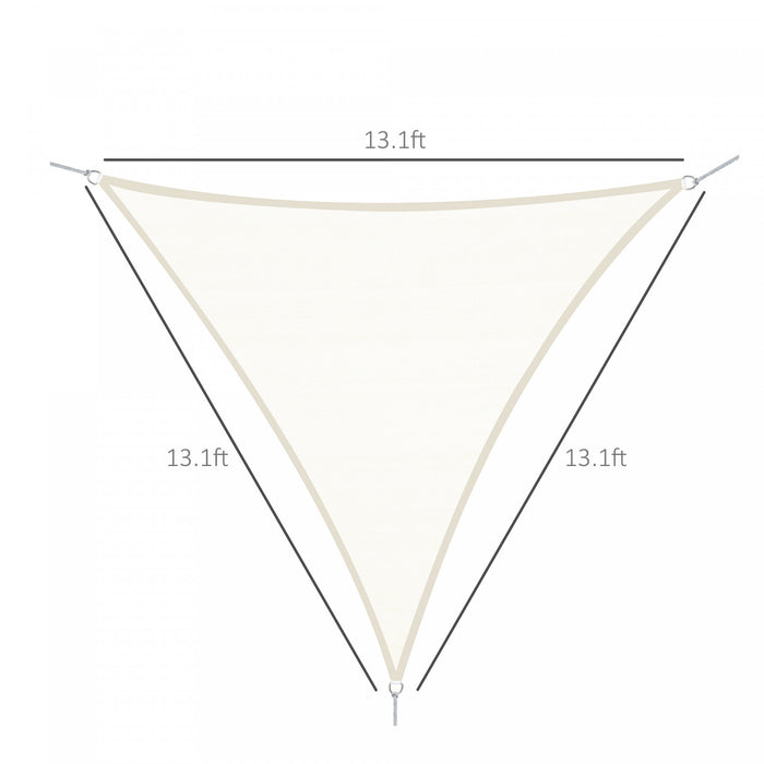 Outsunny Triangle 13x13x13ft Sun Sail Shade Garden Uv Block Sunshade Outdoor Canopy Patio Lawn Shelter Cream White