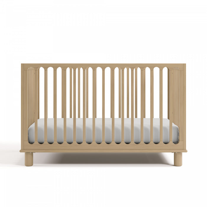 Storkcraft Sicily Lit de bebe convertible 3-en-1 de luxe avec barriere de securite pour tout-petit incluse - Bois clair