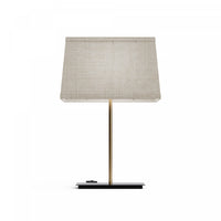 Lampe de table carrée classique dorée de 24 po avec abat-jour texturé