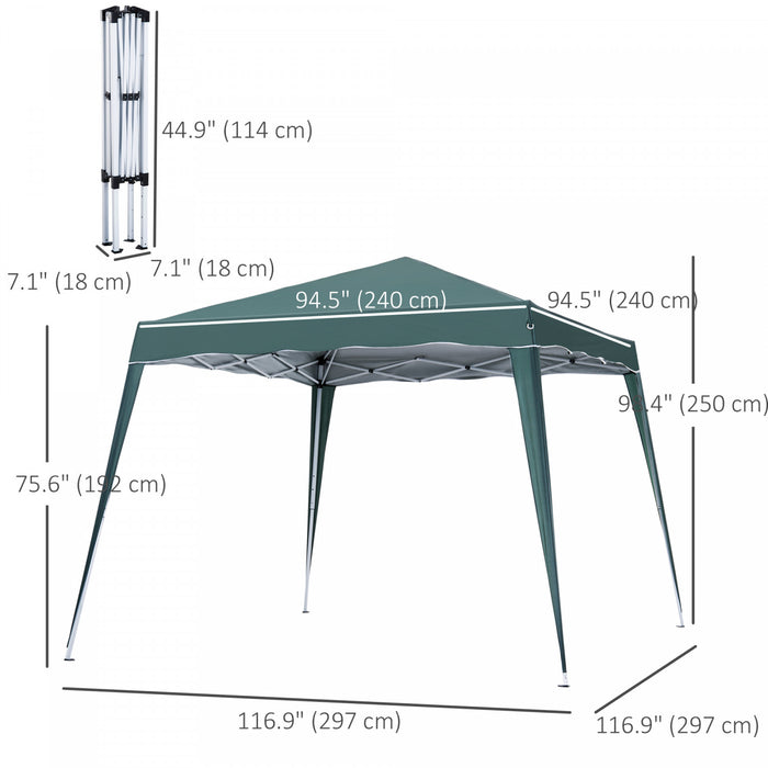 Outsunny Tente D'exterieur Pliable 8' X 8' Avec Sac, Vert