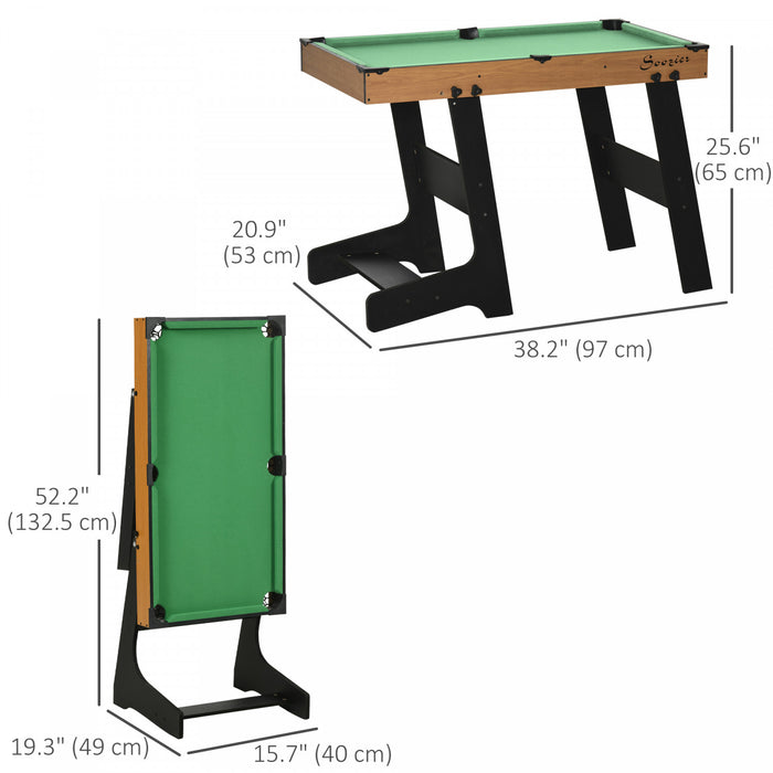 Soozier Mini table de billard pliante de 38po avec queues