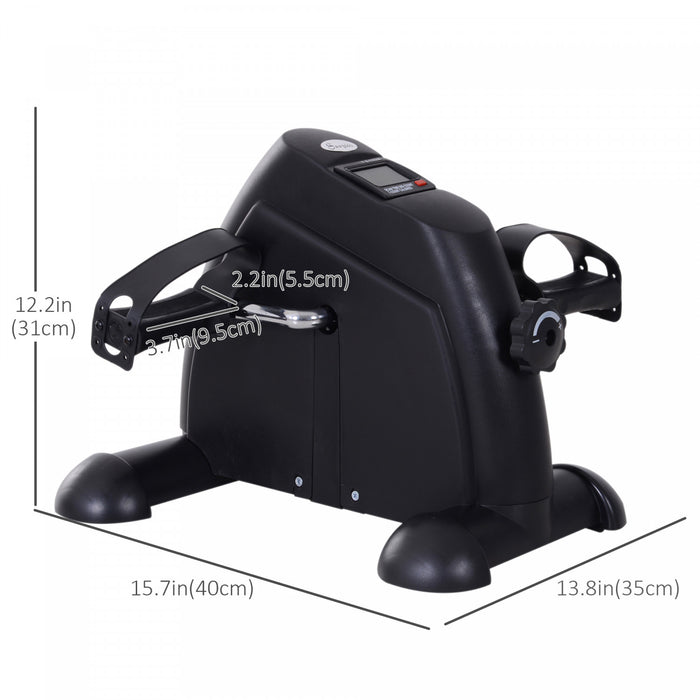 Soozier Mini Velo D'exercice Portable A Pedales Pour Velo D'interieur Avec Ecran Lcd, Noir