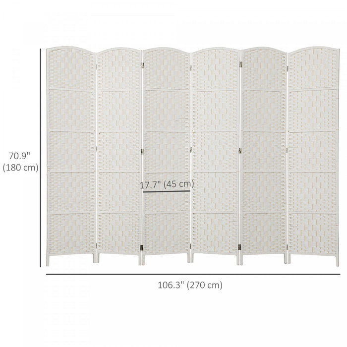 HOMCOM Paravent 6 Panneaux Pliable pour Interieur et Decoration de Maison
