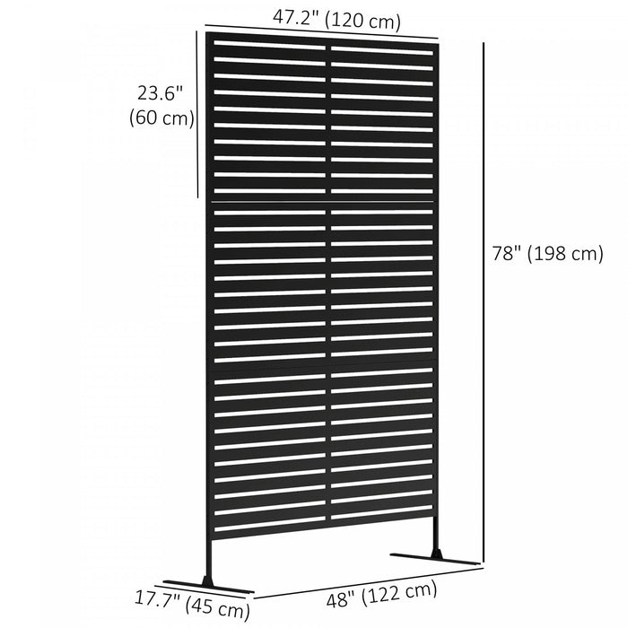 Outsunny Paravent exterieur decoratif en metal avec support