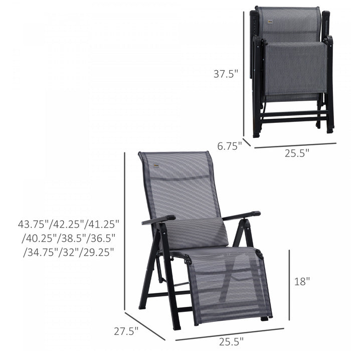 Ensemble De Chaises Zero Gravite A 2 Pieces Outsunny, Chaises Longues De Patio Pour L'exterieur, Gris