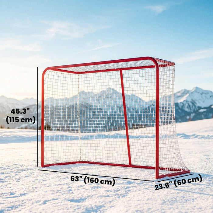 Soozier Mini But de Hockey 160 x 115 cm, Filet Facile a Installer avec Cadre en Metal