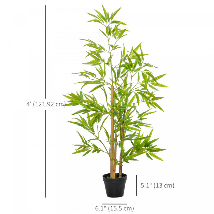 Outsunny Bambou artificiel, fausse plante decorative de 1,2 m en pot