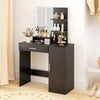 HOMCOM Vanity Table, Makeup Table with Mirror and Storage Shelves, Black