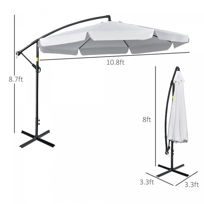 Outsunny Parasol De Patio, Blanc