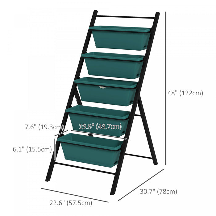 Outsunny Jardin Vertical Sureleve A 5 Niveaux Avec 5 Bacs A Plantes