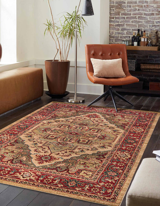 Tapis Traditionnel Lux 5'3\" x 7'6\" en Ivoire