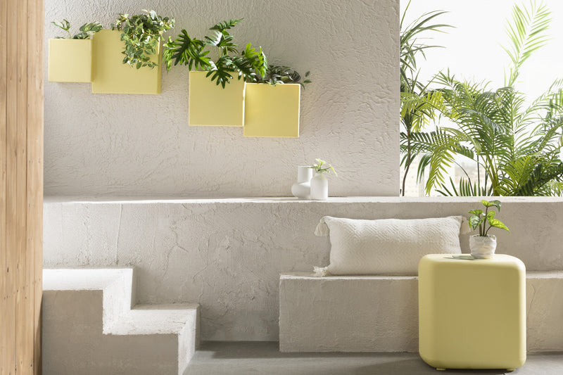 Ensemble 2 jardinières murales Dalya pour l'extérieur - jaune pâle