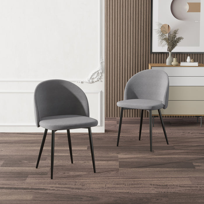HOMCOM Chaises Salle a Manger 2p Veloute Dossier Moyen