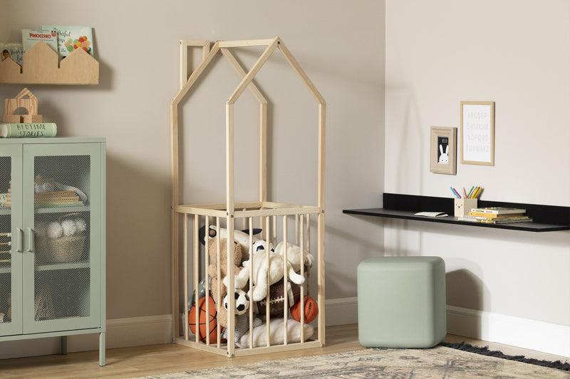 Meuble de rangement Ohana en forme de maison - naturel