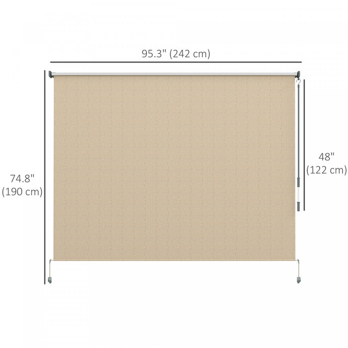 Outsunny Store Enrouleur Exterieur, Store De Porte Patio 8'x6', Beige