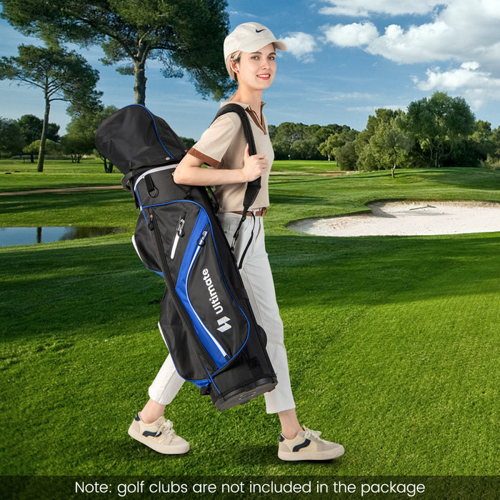 Sac De Chariot De Golf Leger Costway Avec 14 Diviseurs Superieurs De Maniere 9 Poches Sac De Refroidissement De Capuchon De Pluie