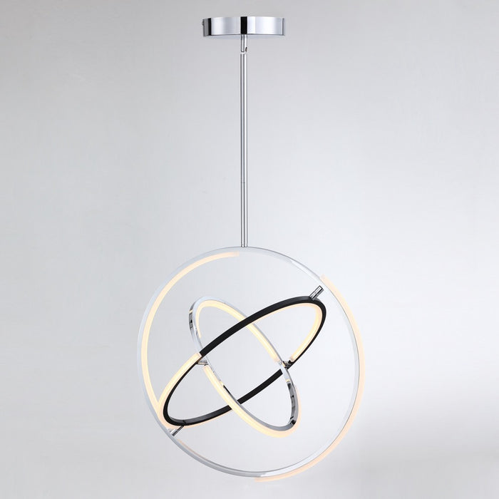 Luminaire suspendu de la collection Trilogy avec lumière à DEL intégrée de 24 po - nickel poli