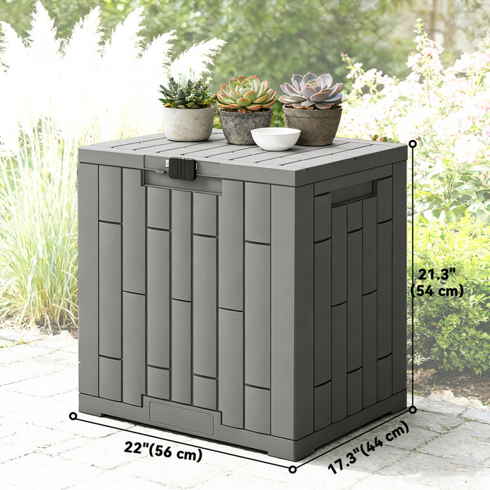 Outsunny Coffre de Rangement en Resine 30 Gallons, Coffre Exterieur Verrouillable