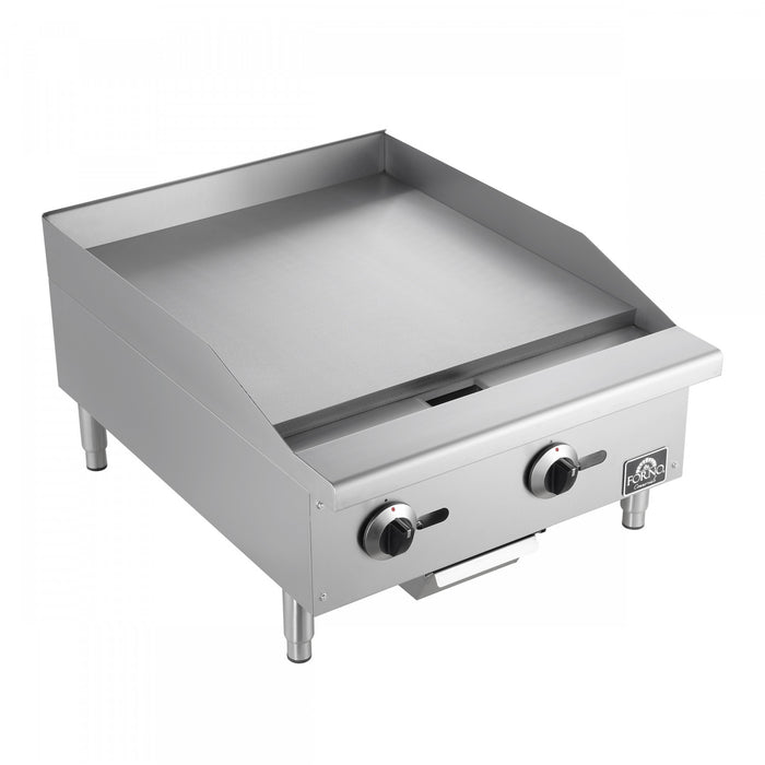Plaque de cuisson a gaz Commerciale de 24 pouces, 2 bruleurs, 60 000 BTU, acier inoxydable – FCMGG0055-24