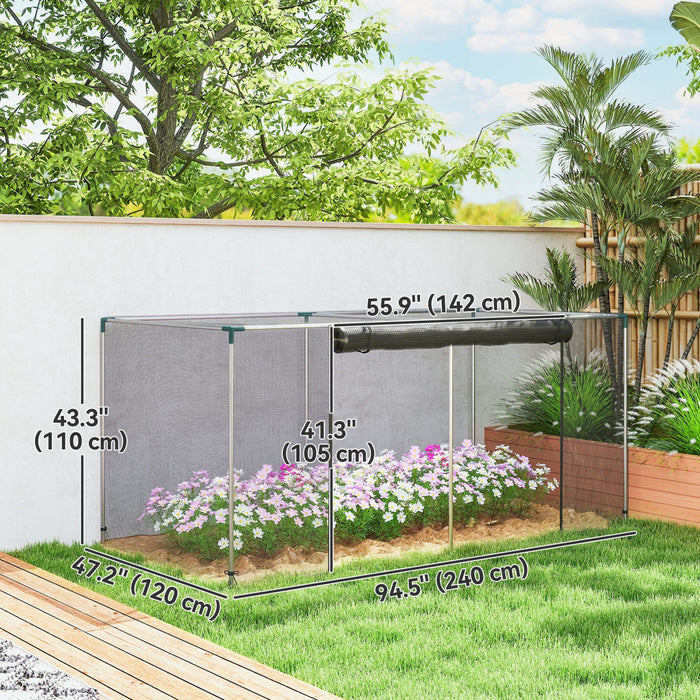 Outsunny Cage de culture tente de protection des plantes 8 pi x 4 pi, noir