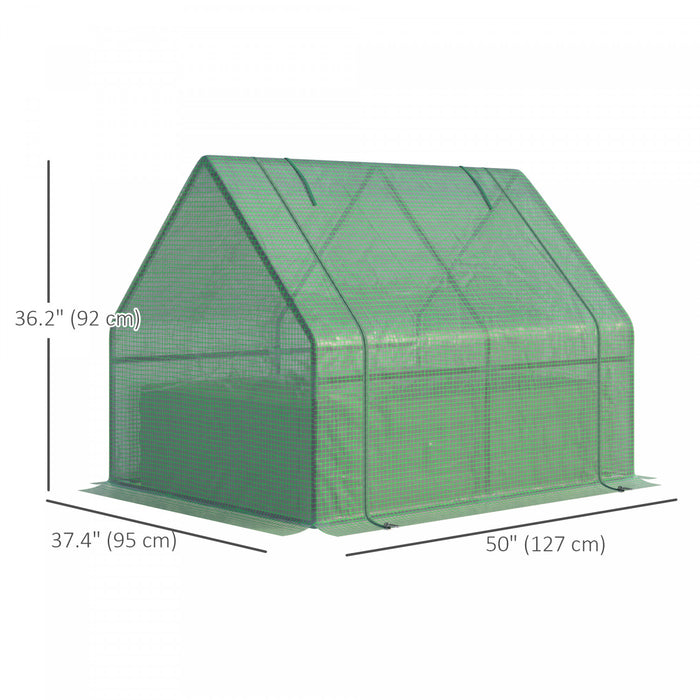 Outsunny Lit De Jardin Sureleve Avec Housse, Mini Serre, Vert