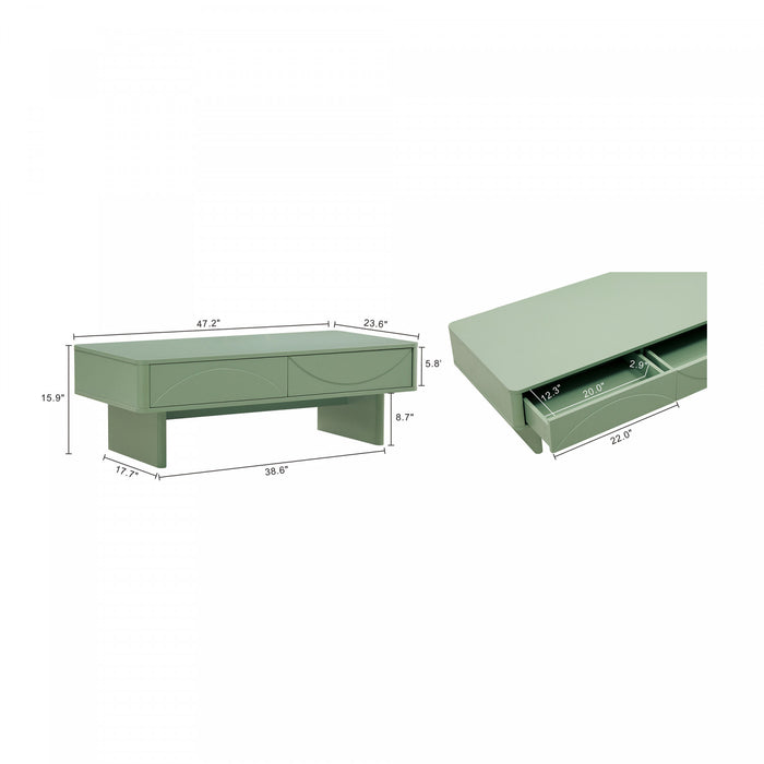 Table basse Ella Modern 47\" en vert sauge