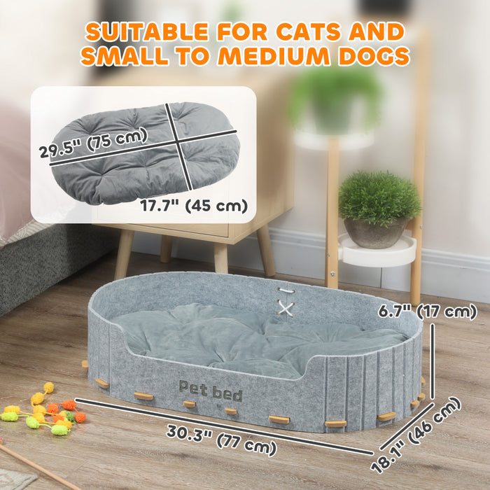 Lit pour Chien et Chat avec Bords et Coussin Amovible Lavable