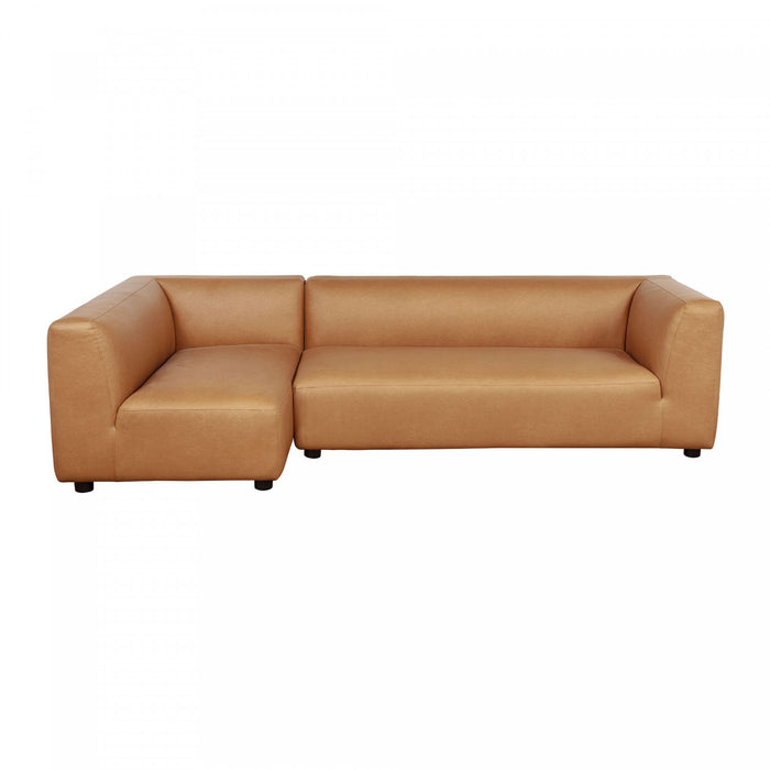 Canape sectionnel moderne contemporain Lukas 2 pieces, 118\", oriente a gauche, couleur camel