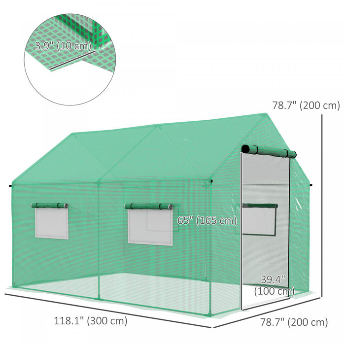 Outsunny Serre Tunnel Avec Couverture Pe Resistante Aux Uv