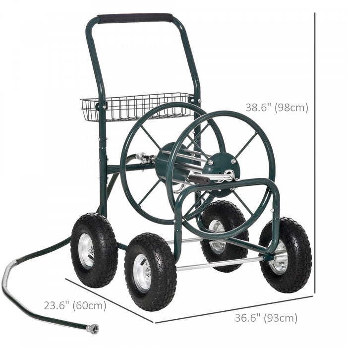 Outsunny Chariot enrouleur de tuyau d'arrosage organiseur de tuyau portable