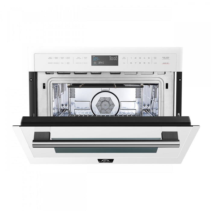 Four a micro-ondes encastrable Oliena Espresso Blanc 24 pouces, 1,6 pi³ - FMWDR3093-24WHT