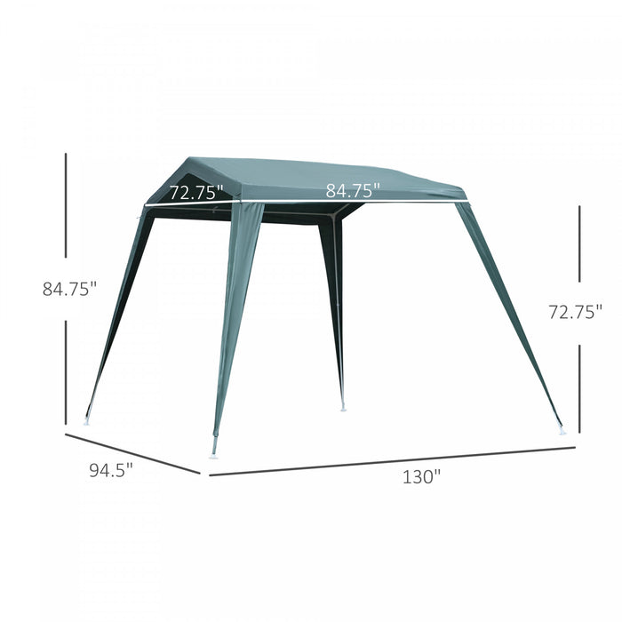 Outsunny 11x8ft Portable Party Gazebo Tente Activite De Plein Air Abri Soleil Jardin Carport Tente Auvent Avec Jambe Slant Vert