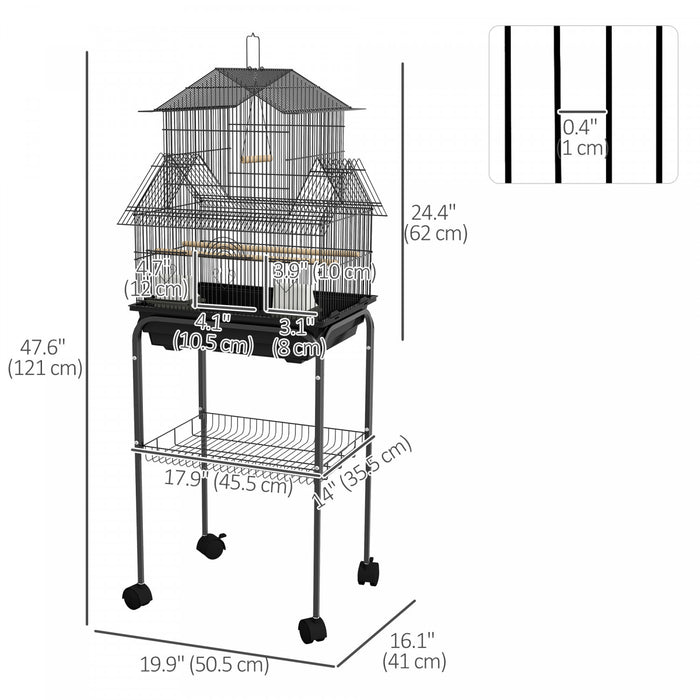 Cage A Oiseaux De 48 Po Pour Canaris Et Perruches, Noir