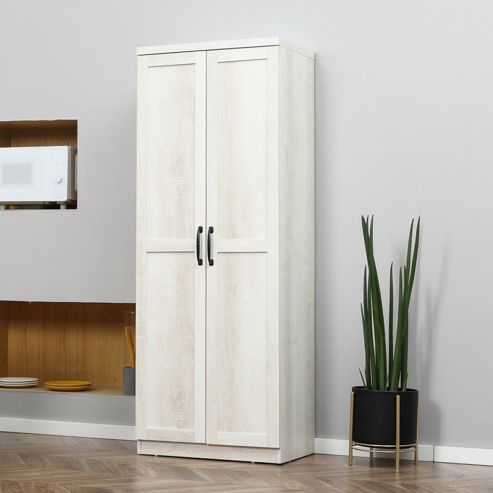 HOMCOM Garde-manger de cuisine 63\" armoire de rangement, etageres reglables