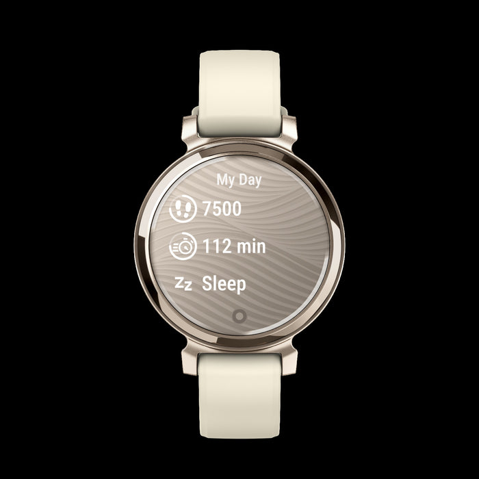 Garmin Lily™ 2 Montre Connectee - Suivi De La Sante Avec Lentille A Motif Elegant, Ecran Tactile - Creme Or