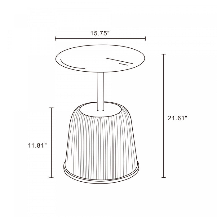 Table d’appoint moderne Anderson a plateau en metal et revetement creme – Lot de 2