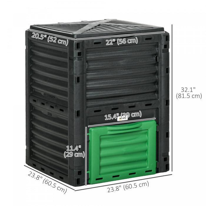 Outsunny Poubelle A Compost De Jardin, Conteneur A Compost De 80 Gallons