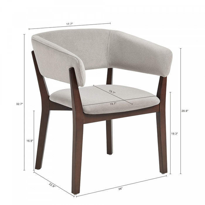 Fauteuil Blake moderne en bois avec effet mohair synthetique, coloris grege