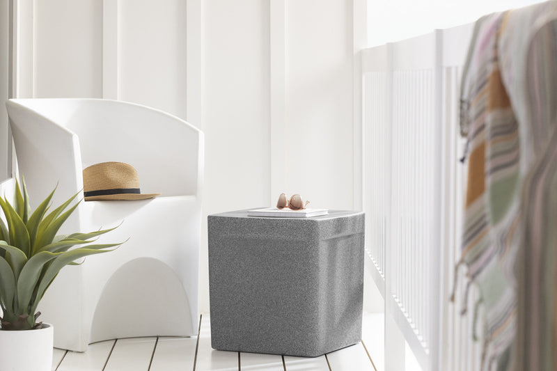 Table de bout carrée Dalya pour l’extérieur - gris chiné