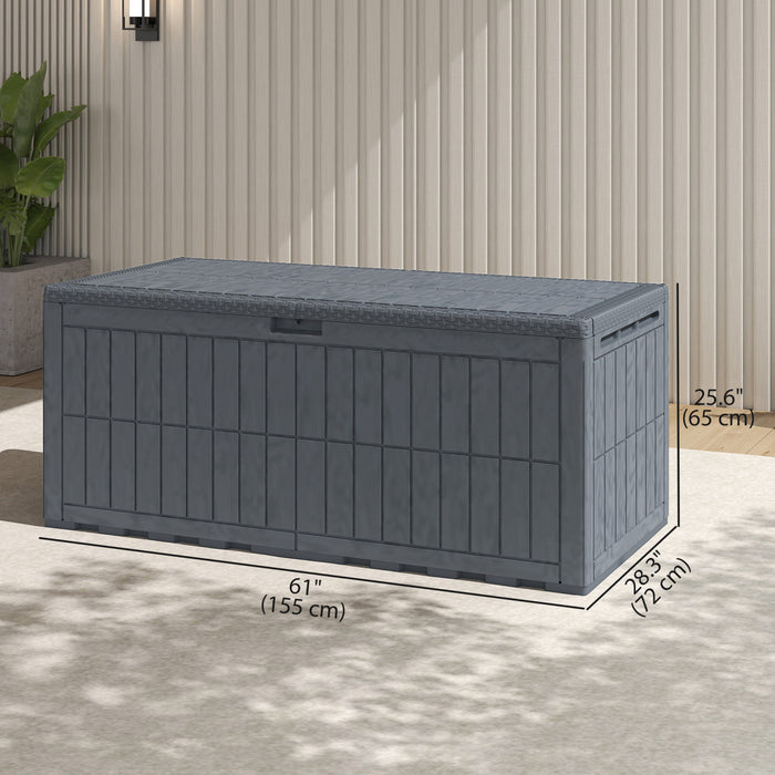 Outsunny Coffre de Rangement Resine 680 L, Impermeable et Verrouillable