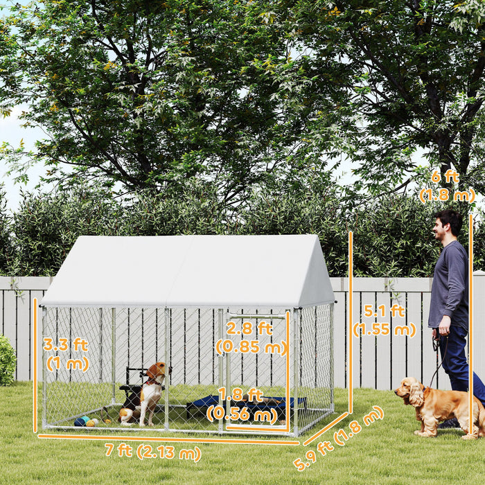 Chenil D'exterieur Pour Chien Avec Housse 2,1' X 1,8' X 1,6'