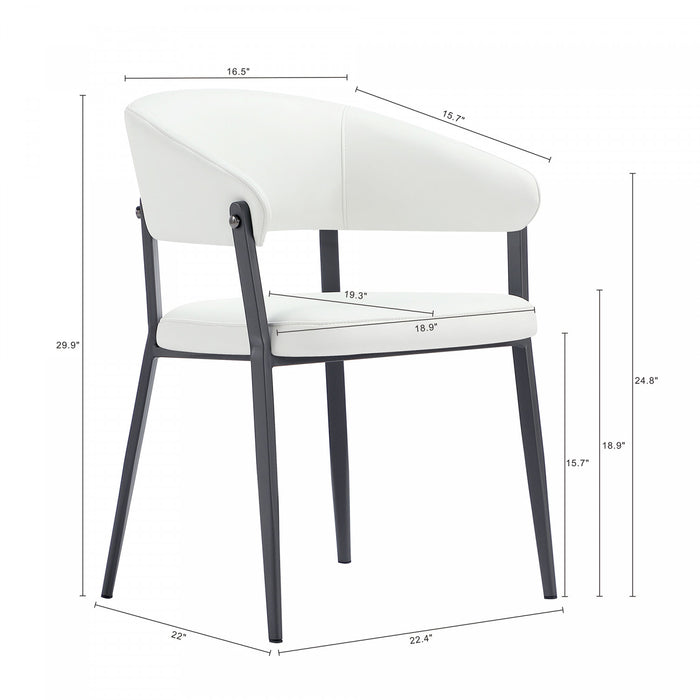 Chaise de salle a manger moderne en metal et tissu Belle, coloris blanc