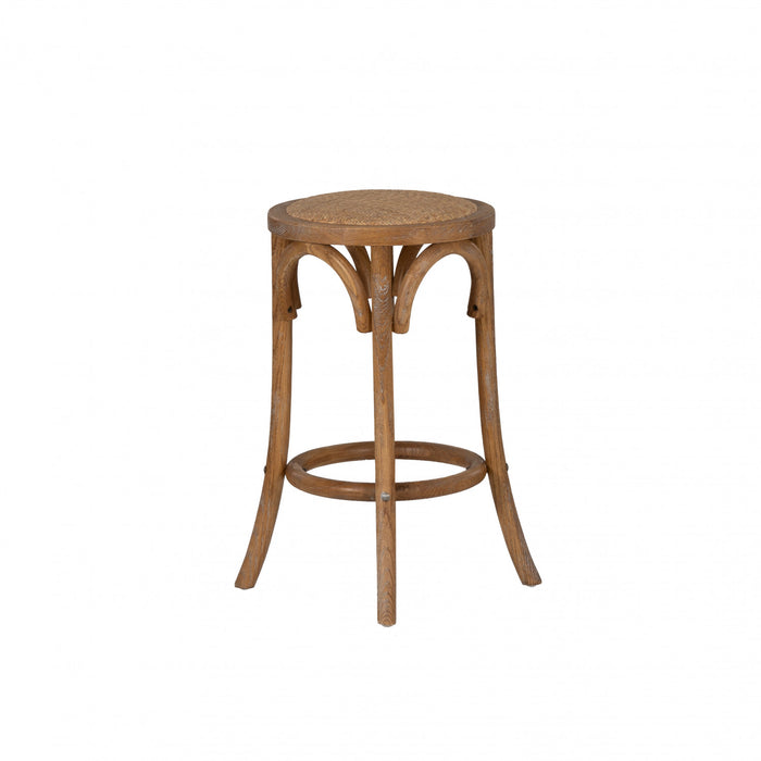 Tabouret Rae de hauteur comptoir en rotin et sans dossier - naturel