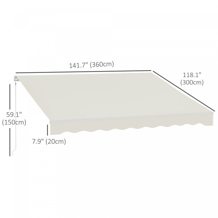 Outsunny Auvent Electrique Retractable 10' X 12' Avec Telecommande, Creme