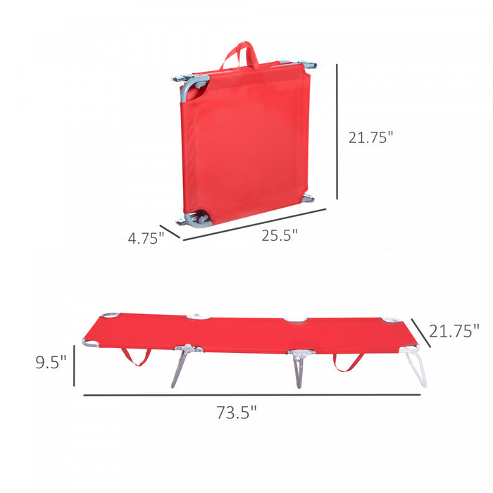 Chaise Longue Pliante D'exterieur Outsunny, Rouge