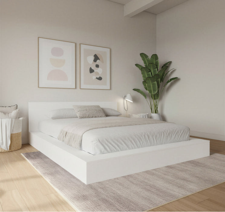 Kanso Lit a Plateforme Basse avec Tete de Lit