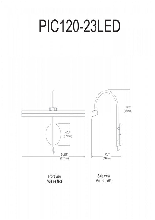 Lampe pour affichage d’image de Dainolite avec fini chromé poli et ampoule de 30 W